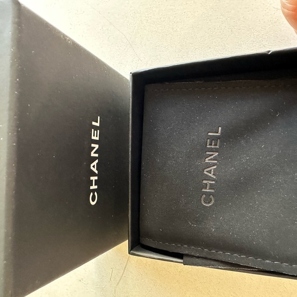 Chanel Silver Crystal Logo Brooch - Picture 8 of 11